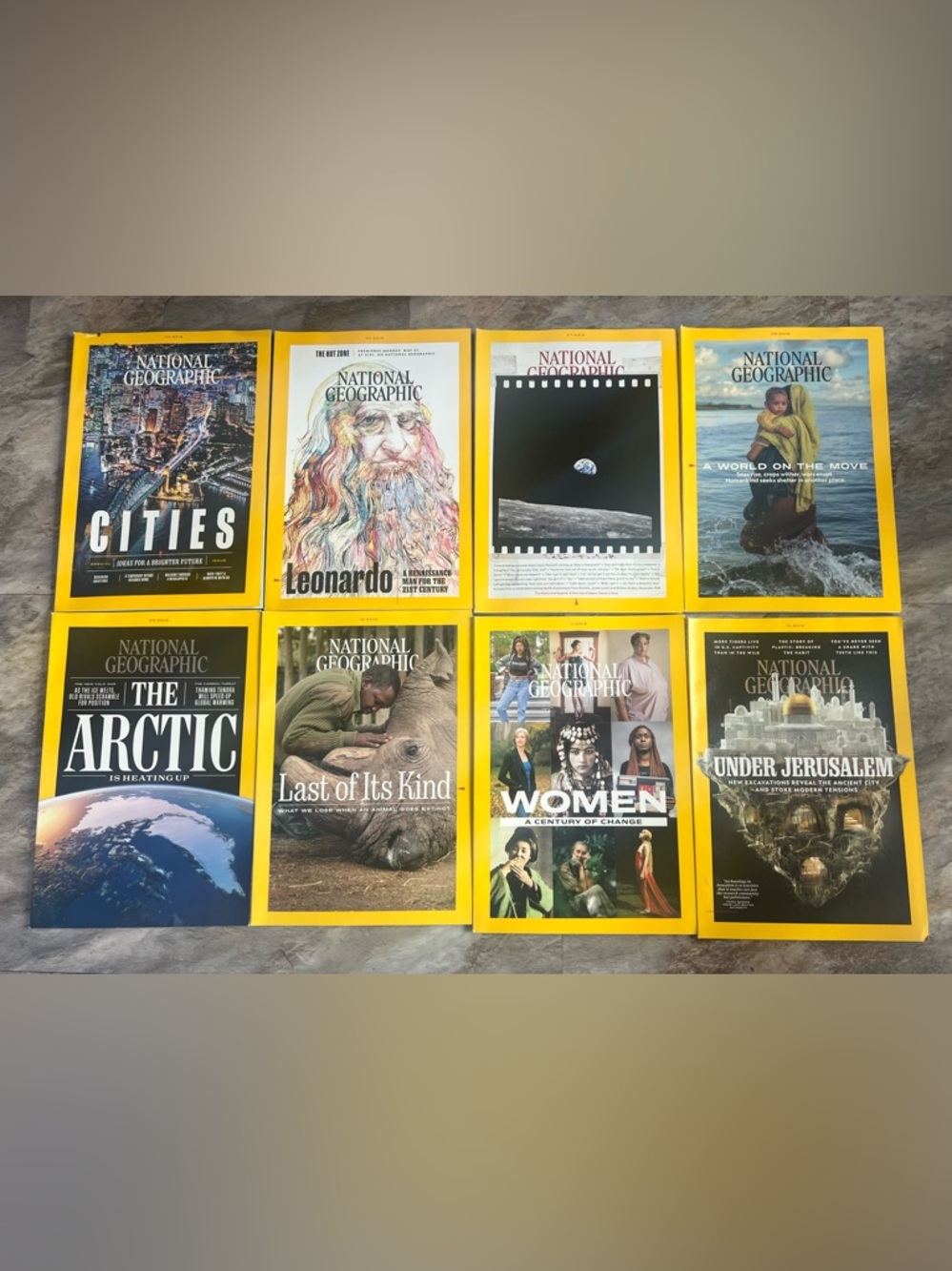 ~Lot of 8 2019 National Geographic Magazines Great Condition
